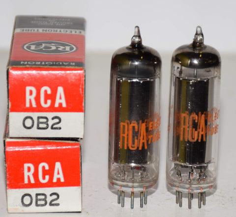 (!!) (Recommended Pair) 0B2 RCA NOS 1960's (neon gas)