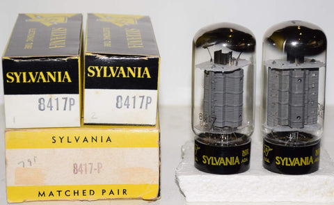(!!!!) (Factory Matched Pair) 8417-P Sylvania NOS same build 1960's (84ma and 85.5ma)