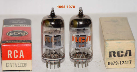 (!!!!) (Best Pair) 12AT7 RCA NOS 1968-1970 (9.4/10.2ma and 9.4/10.5ma)