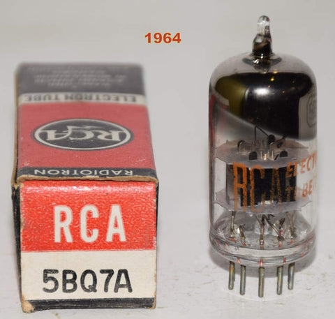 (READ REVIEW) 5BQ7A RCA black plates NOS 1964 (11.6/14.4ma)