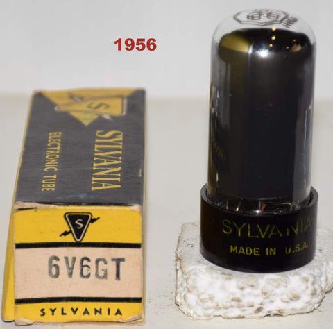 (!!!!) (Single) 6V6GT Sylvania coated glass NOS 1956 (34.2ma)