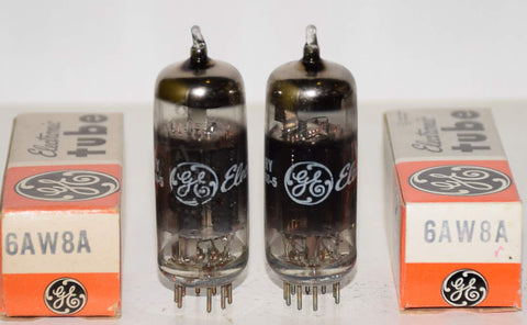 (!!!!) (Best Pair) 6AW8A GE NOS 1968 (4.8/24ma and 5.4/27ma) (close Gm) (Shindo)