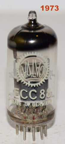 (!!!) (Best Value Single) 6DJ8 Valvo Germany made in India (Philips Plant) NOS 1973 (18.5/15.6ma) (same internals as Mullard)