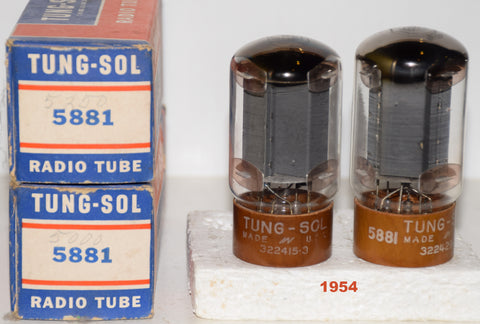 (!!!!) (Best Pair #2) 5881 Tungsol NOS 1954 original boxes (68ma and 69.5ma)