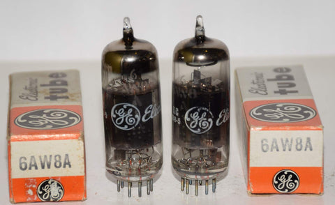(!!!!) (Recommended Pair) 6AW8A GE NOS 1968-1970 (3.5/22ma and 4.1/27ma) (Shindo)