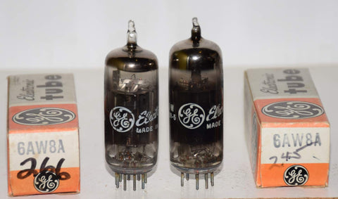 (!!!!) (2nd Best Pair) 6AW8A GE NOS 1965-1967 (3.7/20ma and 3.3/21ma) (very close Gm) (Shindo)