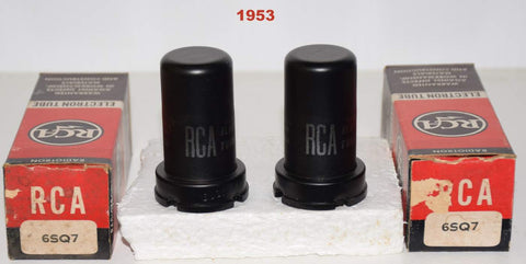 (!!!!) (BEST PAIR) 6SQ7 RCA NOS 1953 (1.0ma and 1.0ma) 1% matched **