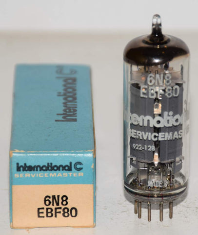 EBF80=6N8 Telefunken Germany Diamond NOS rebranded International 1971 (1 in stock)