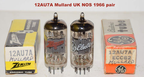 (!!!!) (Recommended Pair) 12AU7A=ECC82 Mullard rebranded