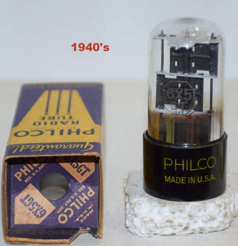 (!!!) (Single) 6X5GT Sylvania Philco NOS 1945 (53/40 and 56/40)