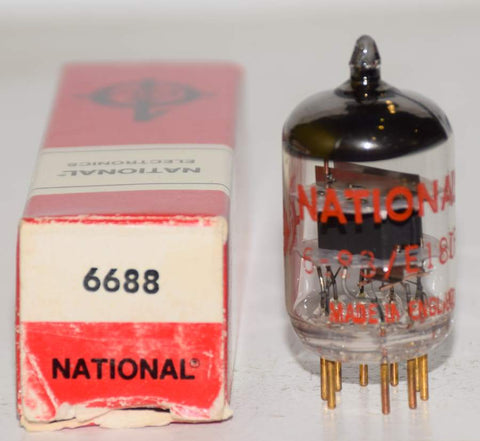 6688=E180F National UK black plate NOS probably made by Amperex (9ma)