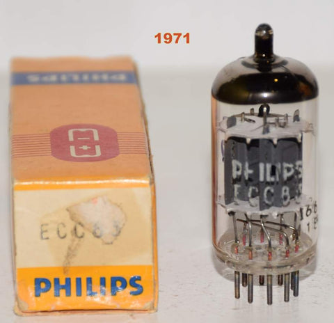 (!!!!) (Best Single) 12AX7 Philips Holland NOS 1971 (1.2/1.2ma and Gm=1700/1700) 1% section balance