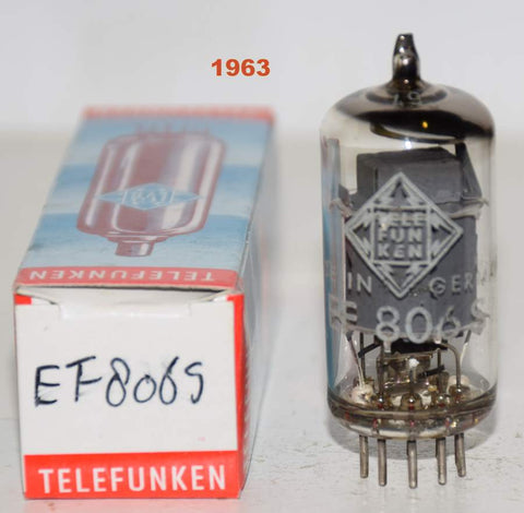 (!!!!!) (Best Single) EF806S=EF86 Telefunken Germany <> bottom like new 1963 (2.9mA and Gm=2100) (Neumann U67)