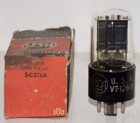 (!!!) (Best Single #1 1943) 6X5GT=VT-126B RCA black plates NOS 1943 (54/40 and 55/40) (Best Sound)