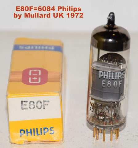 E80F=6084 Philips by Mullard UK SQ NOS gold pins 1972 (2.7ma)