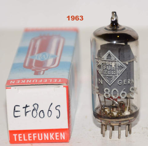 (!!!!!) (Best Value Single) EF806S=EF86 Telefunken Germany <> bottom used/good 1963 good printing (2.4mA and Gm=1900) (Neumann U67)