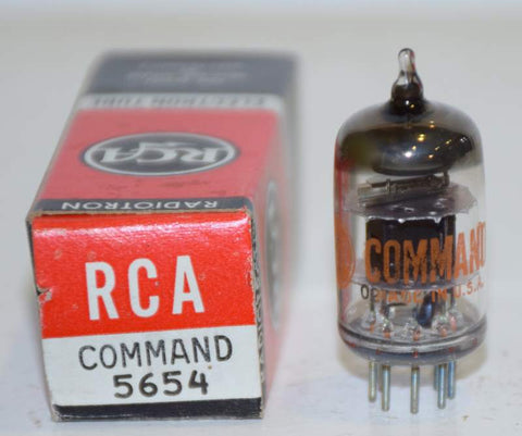 (!!) 5654=6AK5 RCA Command Series black plate NOS 1968 (6.8ma)