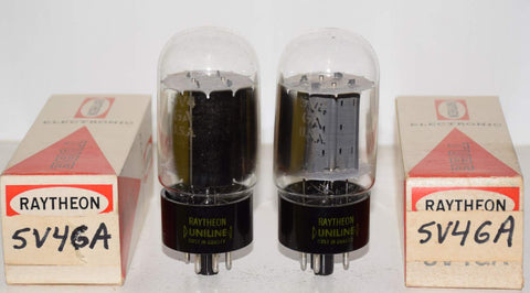 (!!!!) (Best Pair) 5V4GA GE branded Raytheon NOS 1960's (60-60/40 and 60-61/40)