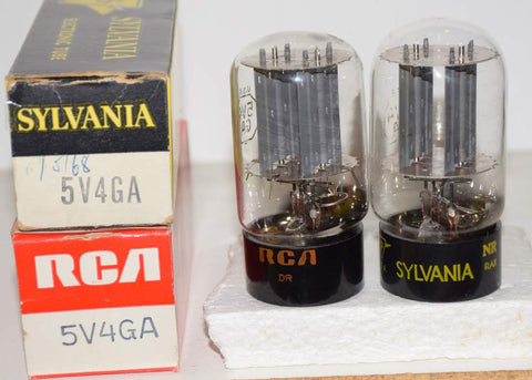 (!!!!) (Best RCA Pair) 5V4GA RCA gray plates NOS 1968-1972 (58-58/40 and 59-59/40)