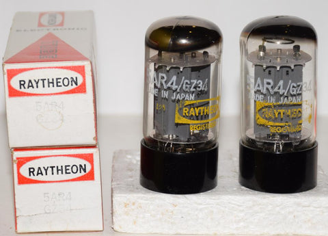 (!!!) (Best Value Pair) GZ34 Raytheon Japan by Matsushita NOS similar sound and build to Mullard NOS 1970's (60-60/40 x 2 tubes) 1% matched (LS300, Dynaco, Latino, Scott, Marshall, Fender, Cary)