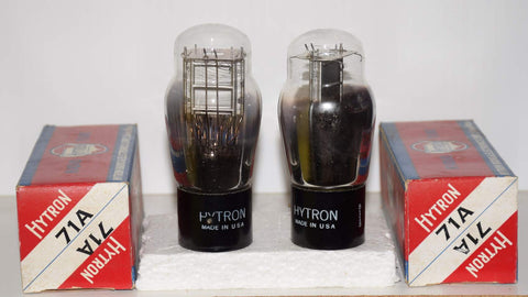(!!!) (Best Pair) 71A Sylvania NOS 1947 branded Hytron 1951 (25.6ma and 27.4ma)