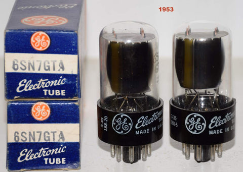 (!!!!) (Good Value Pair) 6SN7GTA GE NOS
