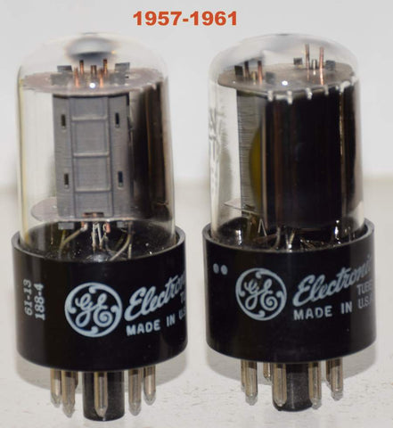 (!!!) (Recommended Pair) 6SN7GTB GE used/good 1957-1961 (8.2/7.8ma and 7.6/7.2ma) 1-5% matched