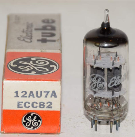 (!!!!) (BEST SINGLE 1985) 12AU7A GE NOS 1985 copper grid posts (9.2/9.4ma) 1-2% section balance