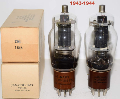 (!!!) (Best Pair) 1625=VT-136 National Union NOS 1943-1944 (87/40 and 90/40)