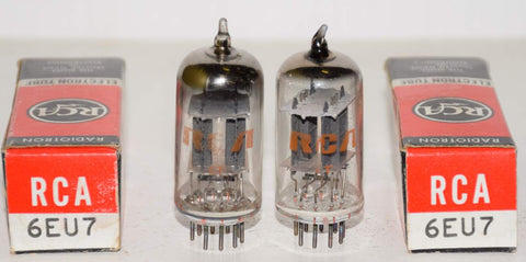 (!!!!) (BEST RCA PAIR) 6EU7 RCA NOS 1970 (49-51/32 and 51-52/32)