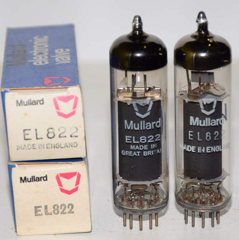 (!!) (Pair) EL822 Mullard black plate NOS 1973-1974 (40ma and 41ma)