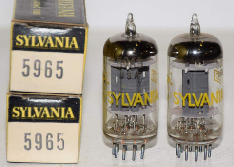 (!!!) (Best Pair #2) 5965 Sylvania NOS 1960's (16.6/18.2ma and 18.2/16.8ma) (Berning, Conrad Johnson, Loth, Exemplar)