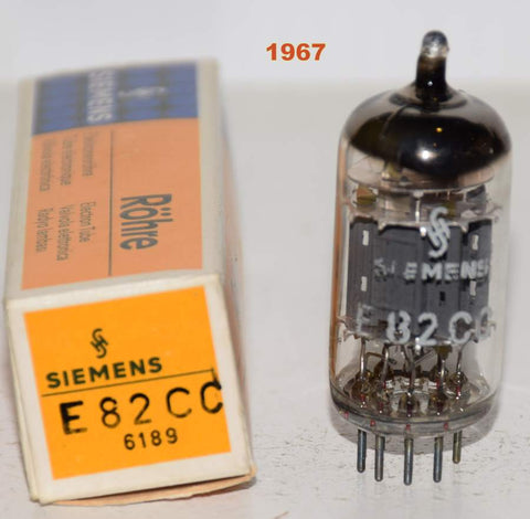 (!!!) (Best Single) E82CC=12AU7 Siemens NOS triple mica NOS 1967 (10.8ma/11.2ma)