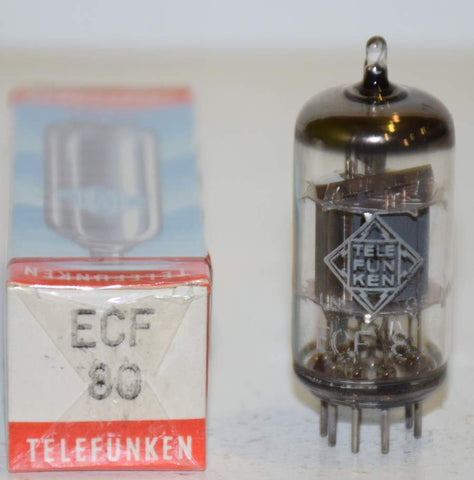 (!!!!) (Best Single) ECF80=6BL8 Telefunken Germany NOS 1971 (12.5/10ma)