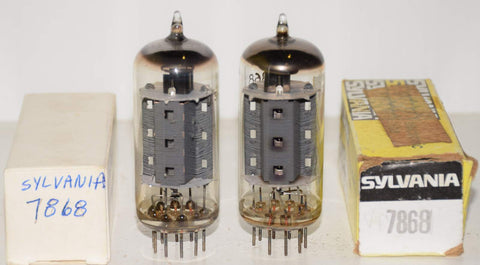 (!) (PAIR) 7868 Sylvania tipped top used/good 1970 era (48ma)