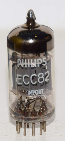 (!!!!) (Best Value Single) 12AU7=ECC82 Philips by Mullard UK ribbed plates used/good 1969 (8.2/8.2ma) 1% section balance