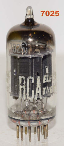 (!!!) (7025 Black Plates) 7025=12AX7 RCA long ribbed black plates