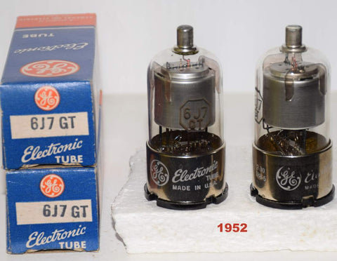 (!!) (Best Pair) 6J7GT GE NOS 1952 (2.4ma and 2.5ma)