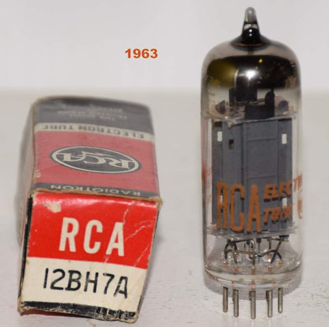 (!!!!) (Best Single #2) 12BH7A RCA NOS 1963 (10.6/11.6ma)