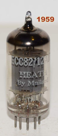 (!!!!) (Recommended Single 1959) 12AU7 Mullard Heath UK long plates