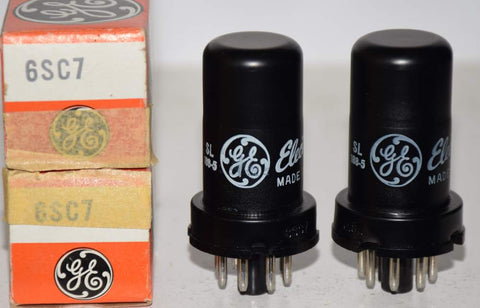 (!!!) (Good Value Pair) 6SC7 GE metal can NOS 1977 (1.6/1.9ma and 1.6/1.9ma) 1% matched