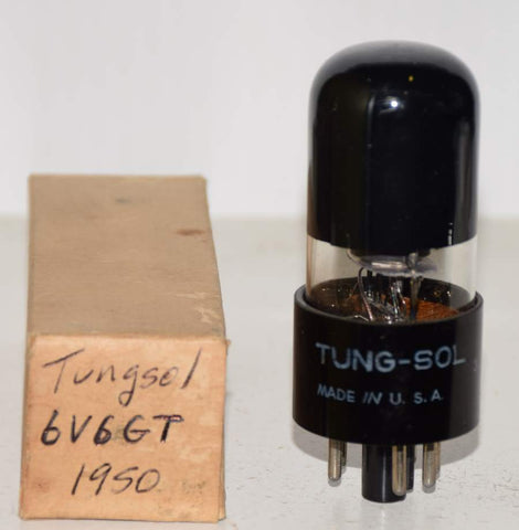 (!) (Best Single) 6V6GT Tungsol black plate coated glass NOS 1950 (43ma)
