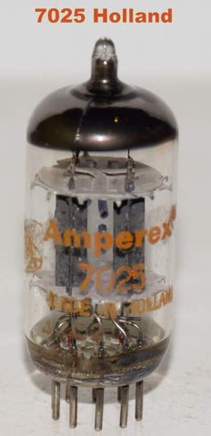 (!!!) (Single) 7025 Amperex Globe Logo Holland used/good 1967 (Gm=1300/1400 and mA=0.9/1.1ma)