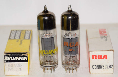 (!!) (BEST PAIR) 6BM8 Sylvania NOS 1970's (1.8/45ma and 1.7/49ma)