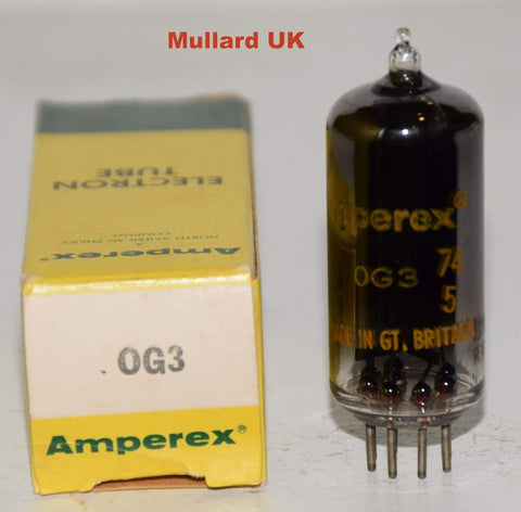 85A2=0G3 Amperex by Mullard UK NOS 1960's-1974 (8 in stock)