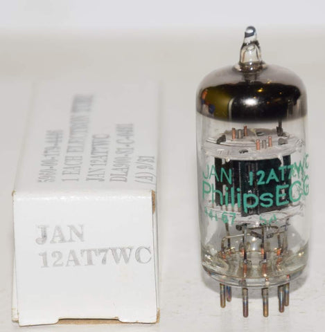 (Best 12AT7 Value) JAN-12AT7WC Philips by Sylvania black plates NOS 1981-1984 (3 in stock)