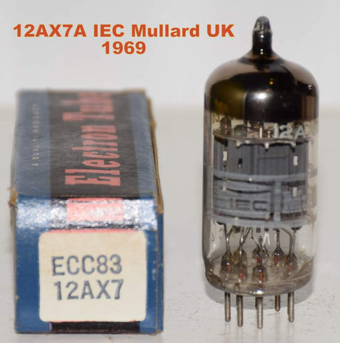 (!!!!!) (Best Mullard 1969) 12AX7=ECC83 IEC Mullard UK NOS 1969 (1.1/1.4ma)