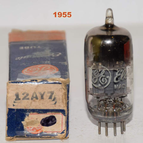 (!!!!) (Best GE Single 1955) 12AY7 GE NOS 1955 (3.5/2.8ma) (Tweed) (High Gm)