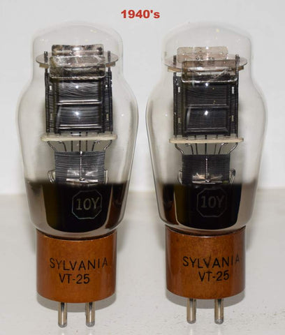 (!!!!!) (Best Pair) 10Y=VT-25 SYLVANIA NOS 1940's (25.0ma and 25.6ma) 1-3% matched (same Gm)