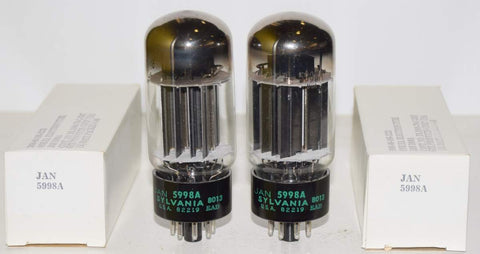 (!!!) (PAIR) 5998A Sylvania JAN NOS 1980 (118/131ma and 121/130ma) (5998A=7236) 1-3% matched